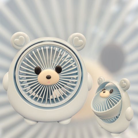Desktop fan Bear themed USB rechargeable strong high airflow wind handheld fan mini portable convenient for Kids, Children & Students
