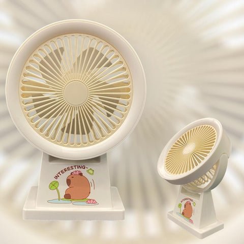 This adorable item is a Capybara-themed rechargeable mini desktop fan, often referred to as the 